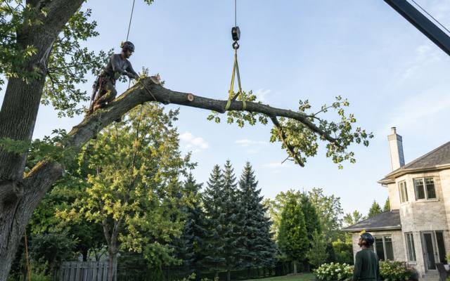 Thinned tree canopy allowing light through the branches